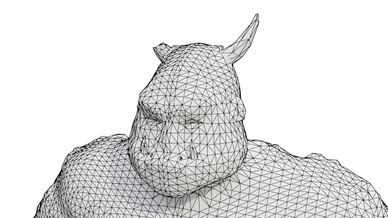 a 3d wireframe ogre